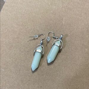 Elegant Silver and Cream Dangle Earrings